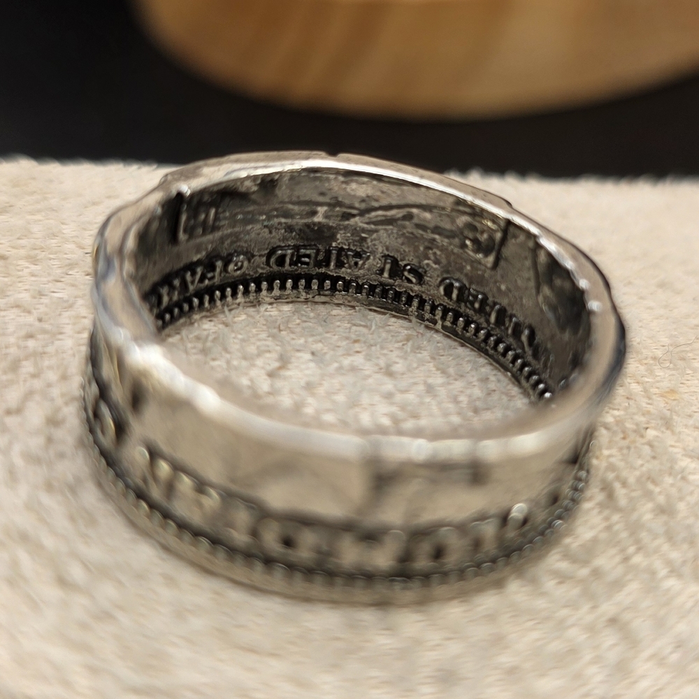 Silver Engraved Band Ring - Picture 2 of 3